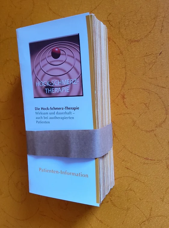 Hock-Schmerztherapie · Praxisflyer