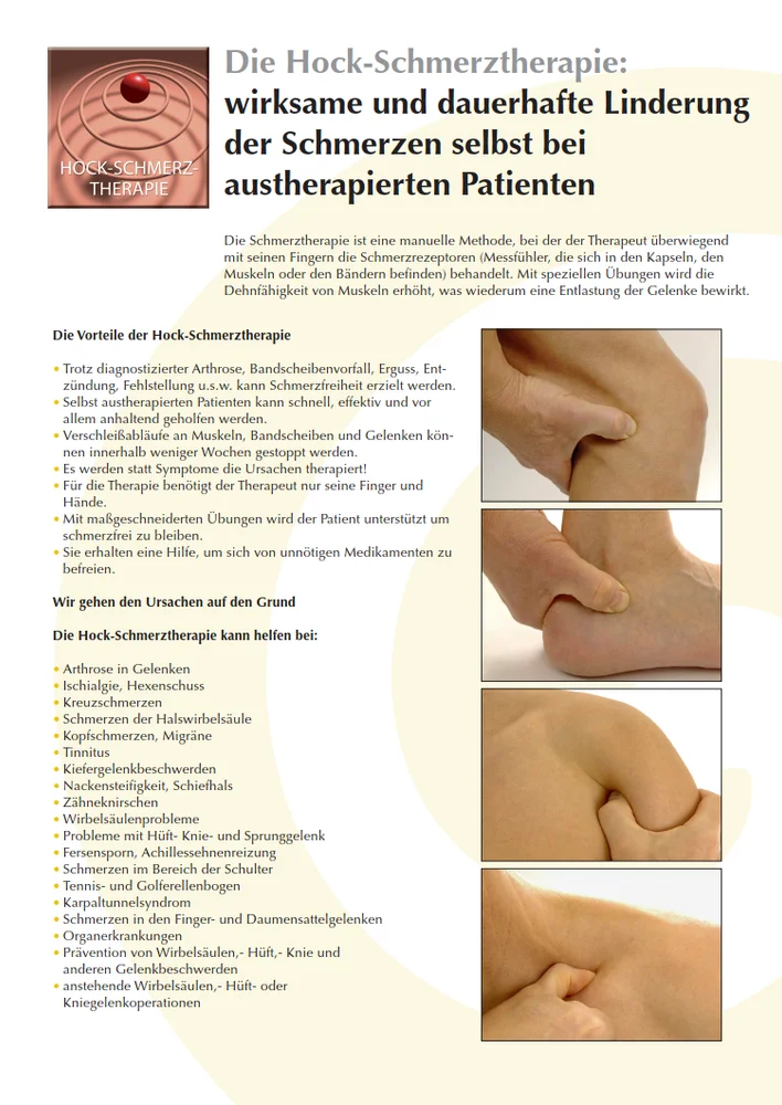 Hock-Schmerztherapie · A3-Plakat